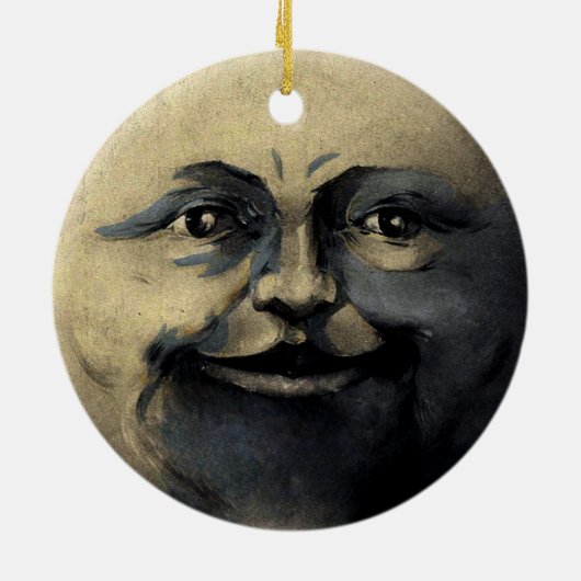 Antiek Magical Moon Face Keramisch Ornament (Achterkant)