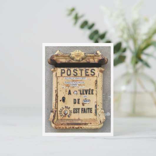 Antiek mailbox in Frankrijk Briefkaart (Staand voorkant)