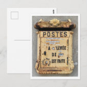 Antiek mailbox in Frankrijk Briefkaart (Voorkant / Achterkant)