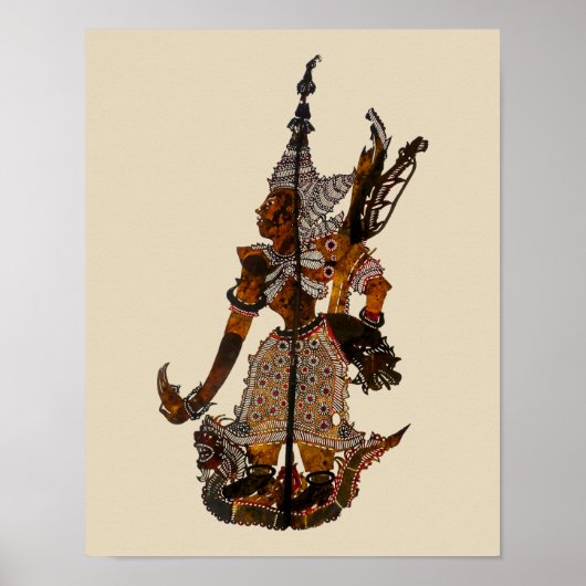 Antiek Maleisische Schaduwpop Lakshmana Poster (Voorkant)