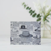 Antiek Mannen Petten Briefkaart (Staand voorkant)