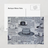 Antiek Mannen Petten Briefkaart (Voorkant / Achterkant)