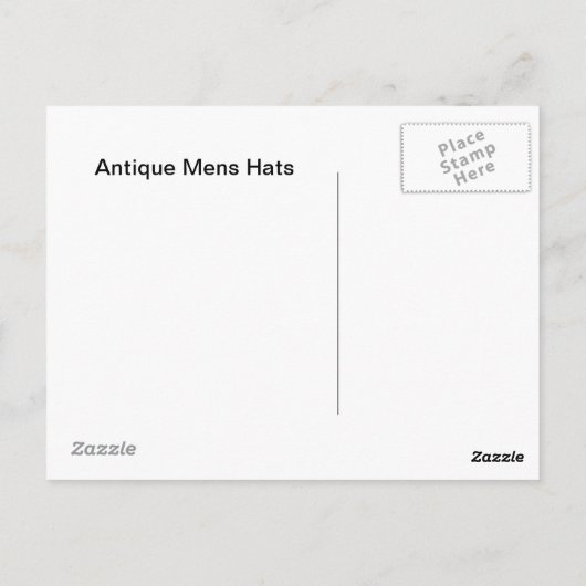 Antiek Mannen Petten Briefkaart (Achterkant)