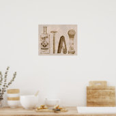 Antiek mannen-shaving kit poster (Keuken)