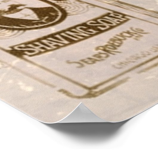 Antiek mannen-shaving kit poster (Hoek)