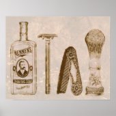Antiek mannen-shaving kit poster (Voorkant)