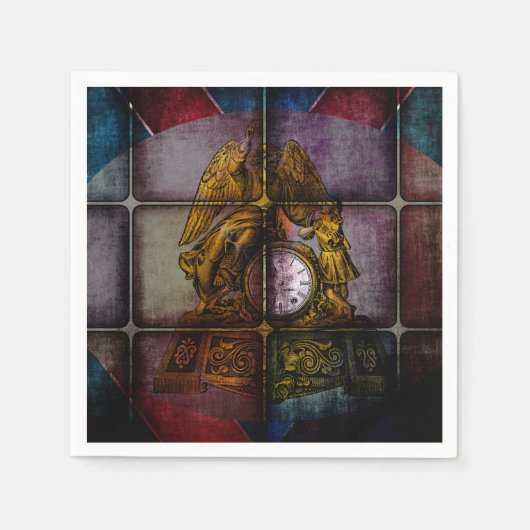 Antiek Mantle Clock Paper Napkins Servetten (Voorkant)