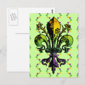Antiek Mardi Gras Fleur Briefkaart