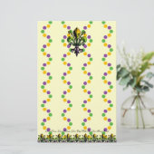 Antiek Mardi Gras Fleur Briefpapier (Staand voorkant)