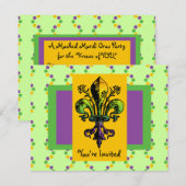 Antiek Mardi Gras Fleur Kaart (Voorkant / Achterkant)