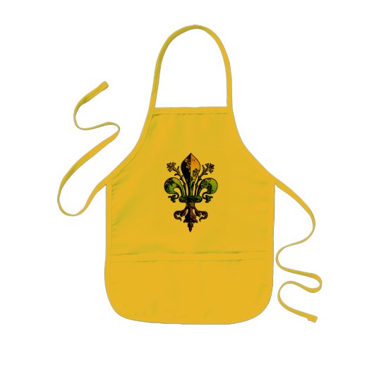 Antiek Mardi Gras Fleur Kinder Schort (Voorkant)