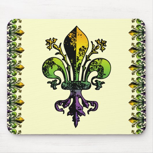 Antiek Mardi Gras Fleur Muismat (Voorkant)
