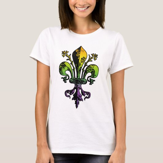 Antiek Mardi Gras Fleur T-shirt (Voorkant)