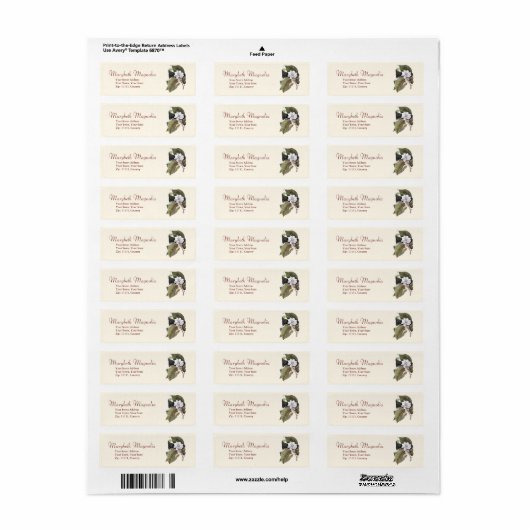 Antiek Mark Catesby Witte Magnolia Gravure Etiket (Full Sheet)