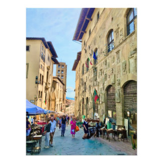 Antiek markt in Arezzo, Italië Foto Afdruk