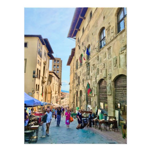 Antiek markt in Arezzo, Italië Foto Afdruk (Voorkant)
