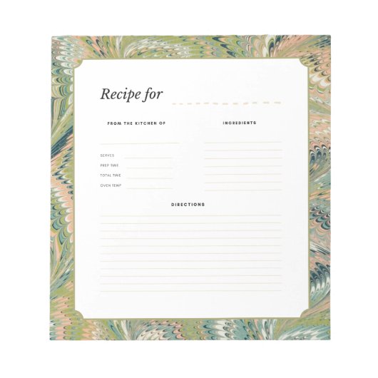 Antiek Marmerpapier Recept Notitieblok (Voorkant)