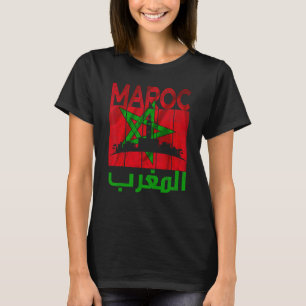 Antiek Marokko Ik hou van Marokko Kaart Marokko V T-shirt
