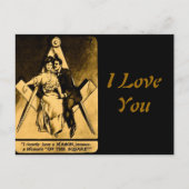 Antiek Masonic Freemason Square Love Valentijn Feestdagenkaart (Voorkant)