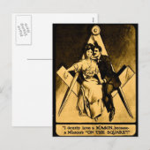 Antiek Masonic Freemason Square Love Valentijn Feestdagenkaart (Voorkant / Achterkant)