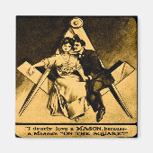 Antiek Masonic Freemason Square Love Valentijn Magneet (Voorkant)