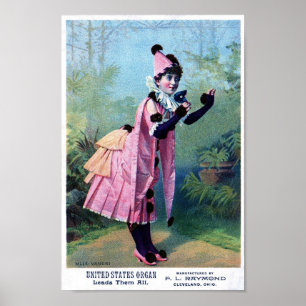 Antiek Masquerade Girl Poster