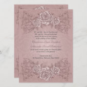 Antiek Mauve Rozen bruiloft uitnodiging (Voorkant / Achterkant)