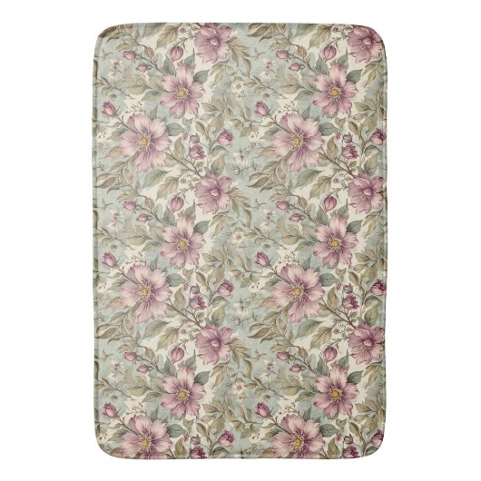 Antiek Mauve Rozen op Mint Badmat (Voorkant Verticaal)