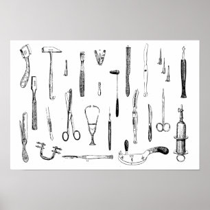 Antiek medische instrumenten poster