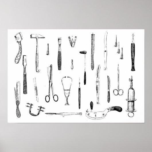 Antiek medische instrumenten poster (Voorkant)