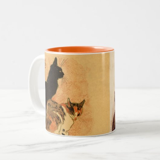  Antiek melk katten Theopolide Steinlen Tweekleurige Koffiemok (Voorkant links)