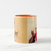 Antiek melk katten Theopolide Steinlen Tweekleurige Koffiemok (Center)