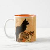 Antiek melk katten Theopolide Steinlen Tweekleurige Koffiemok (Links)