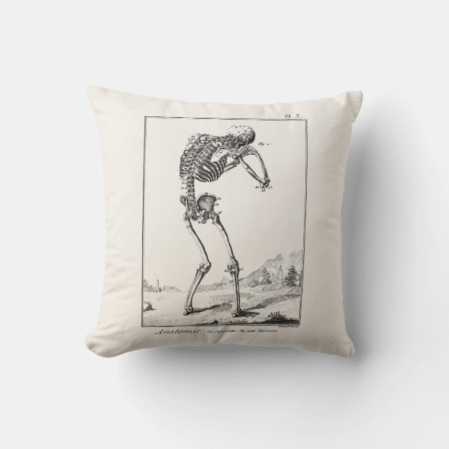  Antiek menselijk skelet Medische anatomie Kussen (Voorkant)