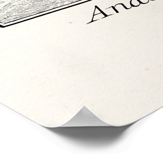 Antiek menselijk skelet Medische anatomie Poster (Hoek)