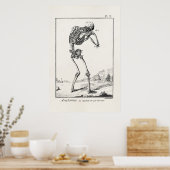 Antiek menselijk skelet Medische anatomie Poster (Keuken)