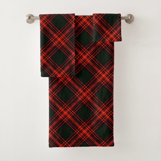 Antiek Menzies Clan Tartan Pset Scottish Pattern Bad Handdoek (Insitu)