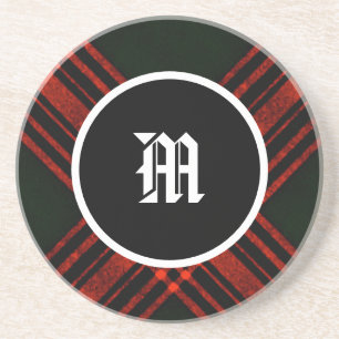 Antiek Menzies die Tartan Clan Pset jagen Zandsteen Onderzetter