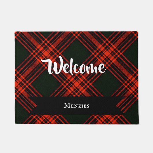 Antiek menzies jagen op Tartan Pset Pattern Deurmat (Voorkant)