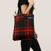 Antiek menzies jagen op Tartan Pset Pattern Tote Bag (Dichtbij)