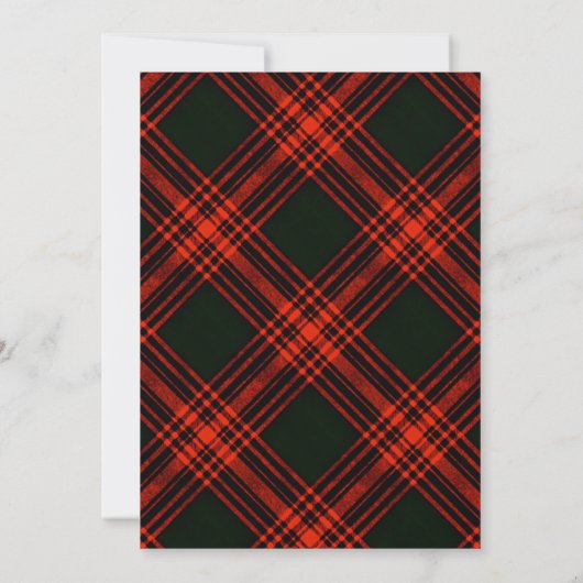 Antiek Menzies Rode Clan Tartan Schots Plaid Kaart (Achterkant)