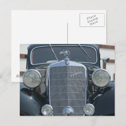 antiek mercedes 2 briefkaart (Voorkant / Achterkant)