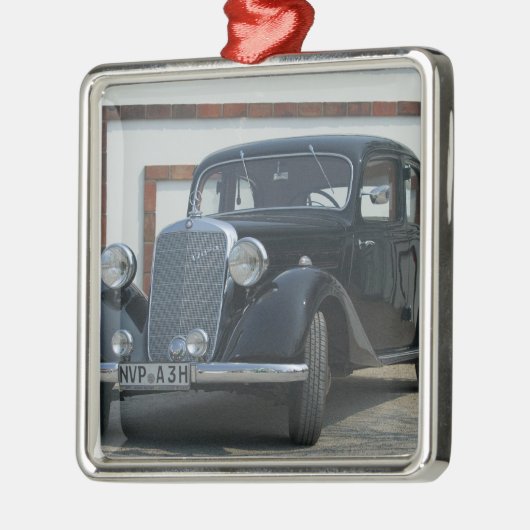 antiek mercedes 3 metalen ornament (Links)