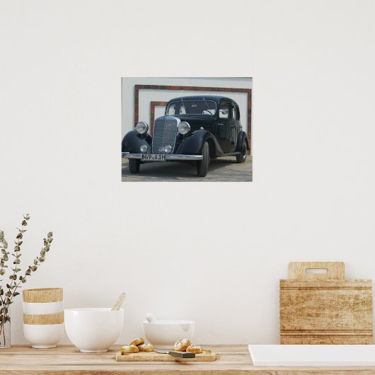antiek mercedes 3 poster (Keuken)