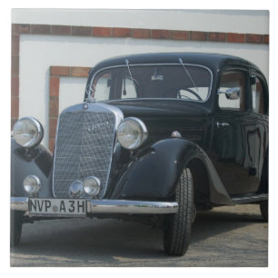 antiek mercedes 3 tegeltje