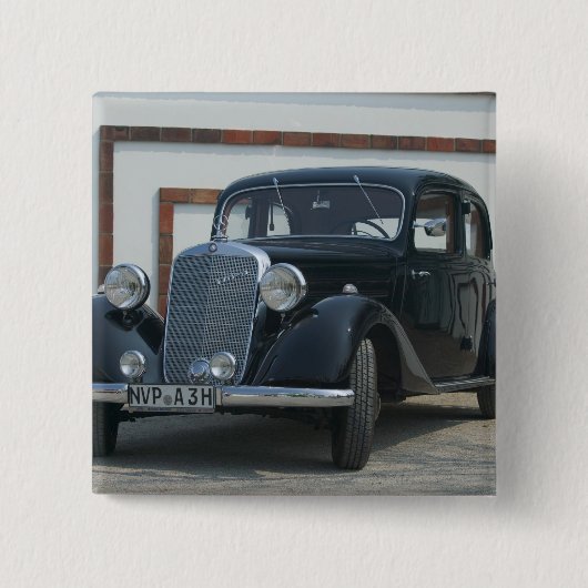 antiek mercedes 3 vierkante button 5,1 cm (Voorkant)