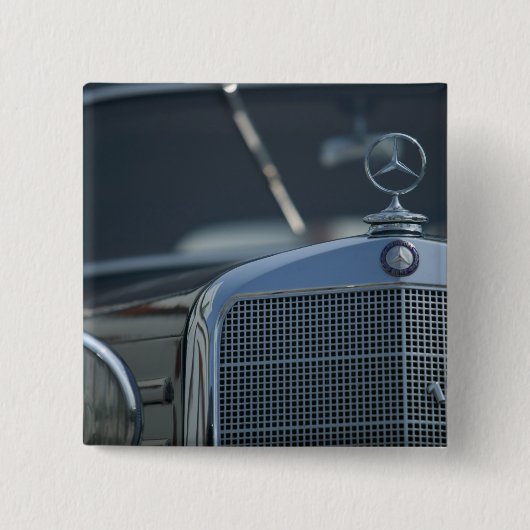 antiek mercedes 4 vierkante button 5,1 cm (Voorkant)