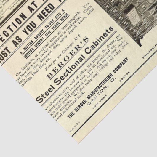 Antiek Merchant Ads Ephemera Tissuepapier (Detail)