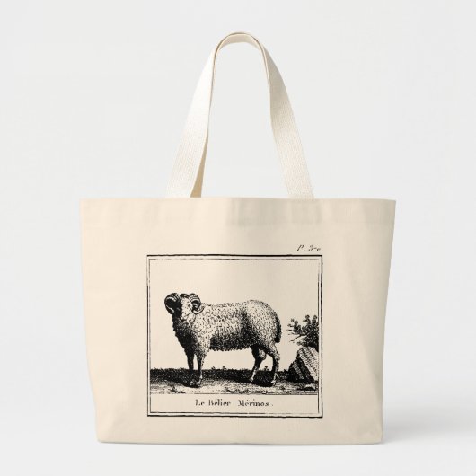 Antiek Merino Schaap Canvas tas (Voorkant)