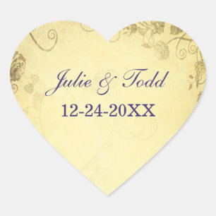  Antiek met bruidend huwelijk Hart Sticker